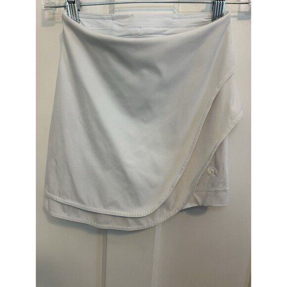 Lululemon Tennis Skort Women 0 White Asymmetrical Layered High Rise Active Skirt - Picture 2 of 15